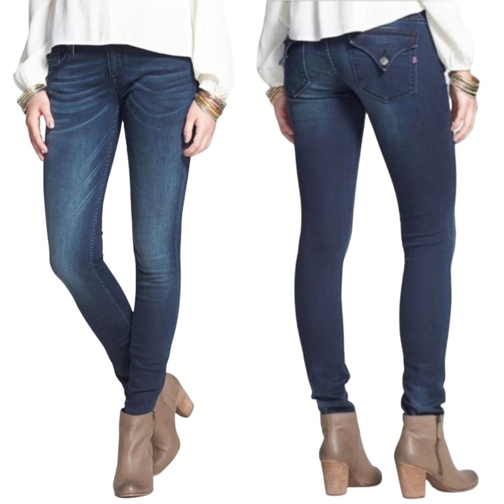 Vigoss The New York Skinny Jeans Flap Back Pockets Low Rise Dark Wash Size 28